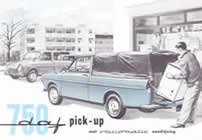 DAF 750 PICKUP sales brochure cover 1961